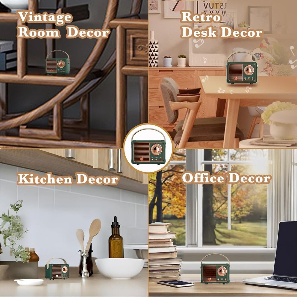 Retro Bluetooth Speaker, Wireless Mini Portable S… - image 7